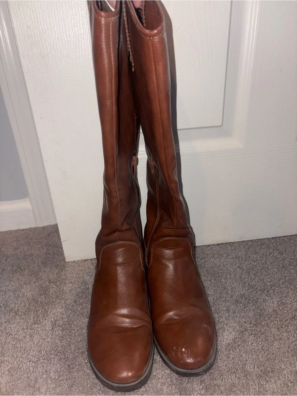 Women's Tall Brown Leather Boots